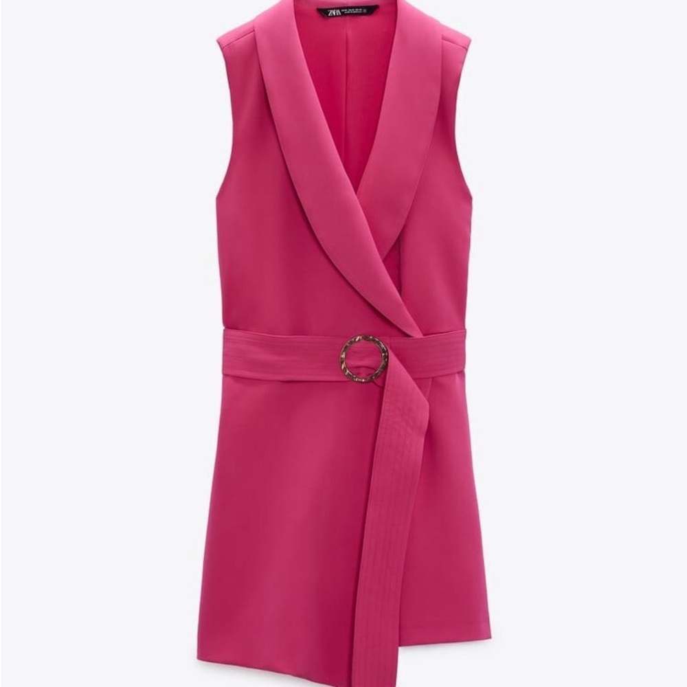 Zara Pink Blazer‎ Jumpsuit Dress Size Small